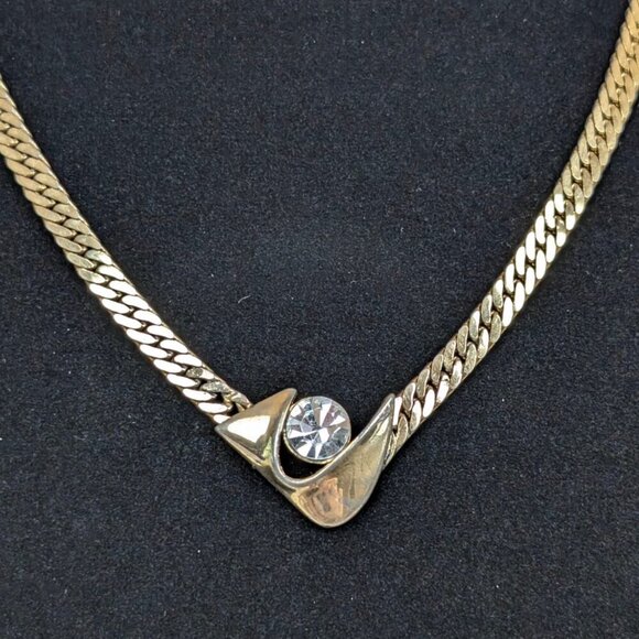 Vintage Rhinestone Accent Chain Necklace - Picture 3 of 7